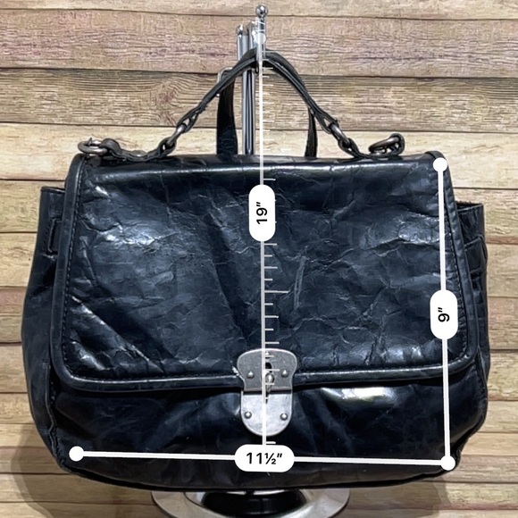 Patricia Nash Black Leather Messenger Bag - Picture 5 of 10